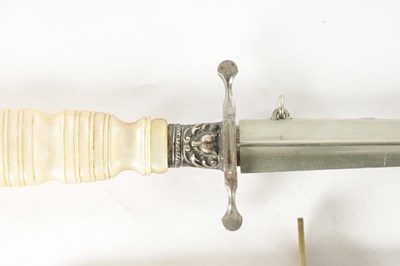 Lot 564 - TWO MOTHER OF PEARL HANDLED STILETTO DAGGERS
