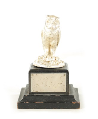 Lot 372 - AN ELIZABETH II CAST SILVER SCULPTURE OF AN OWL