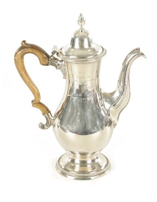 Lot 379 - A GEORGE III SILVER COFFEE POT