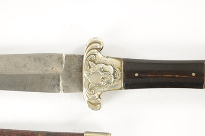 Lot 540 - A 19TH CENTURY NICKEL MOUNTED BOWIE KNIFE