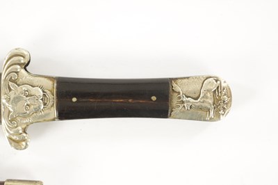 Lot 540 - A 19TH CENTURY NICKEL MOUNTED BOWIE KNIFE