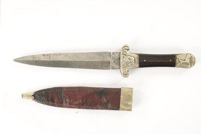 Lot 540 - A 19TH CENTURY NICKEL MOUNTED BOWIE KNIFE