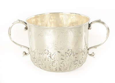 Lot 391 - A CHARLES II SILVER PORRINGER