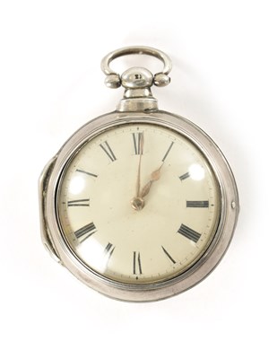 Lot 303 - A SILVER PAIR CASED VERGE POCKET WATCH