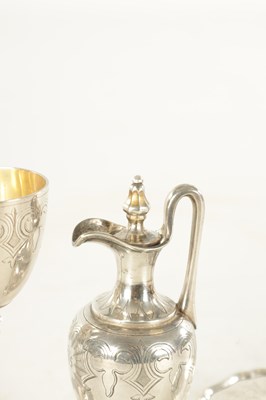 Lot 406 - A CASED VICTORIAN THREE-PIECE SILVER TRAVELLING COMMUNION SERVICE