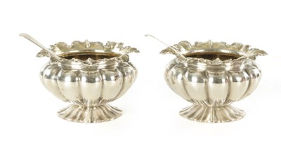 Lot 428 - A PAIR OF WILLIAM IV SILVER TABLE SALTS AND SPOONS