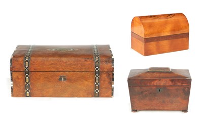 Lot 1174 - A VICTORIAN INLAID WALNUT WRITING BOX