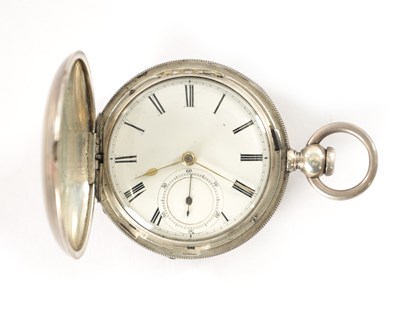 Lot 350 - A SILVER HUNTER CASED JEWELLED FUSEE POCKET WATCH SIGNED JOHN JOHNSON, LIVERPOOL