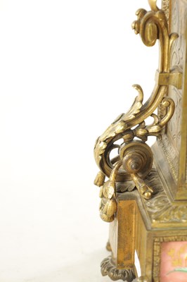 Lot 1128 - A LATE 19TH CENTURY FRENCH ORMOLU AND PORCELAIN PANELLED MANTEL CLOCK