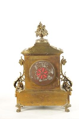 Lot 1128 - A LATE 19TH CENTURY FRENCH ORMOLU AND PORCELAIN PANELLED MANTEL CLOCK