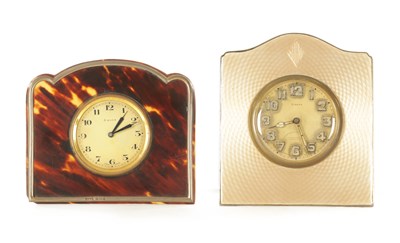 Lot 1050 - TWO ART DECO EIGHT DAY STRUT CLOCKS