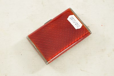 Lot 258 - AN ART DECO SILVER AND RED GUILLOCHE ENAMEL CIGARETTE CASE