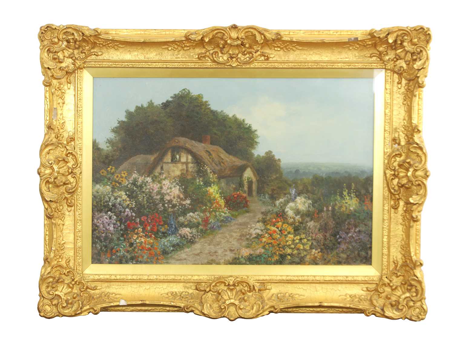 Lot 836 - F. WARREN. A 19TH CENTURY OIL ON CANVAS