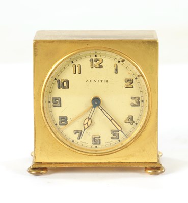 Lot 1017 - A 1930'S ZENITH WATCH CO. SWISS BOUDOIR TRAVELLING ALARM CLOCK