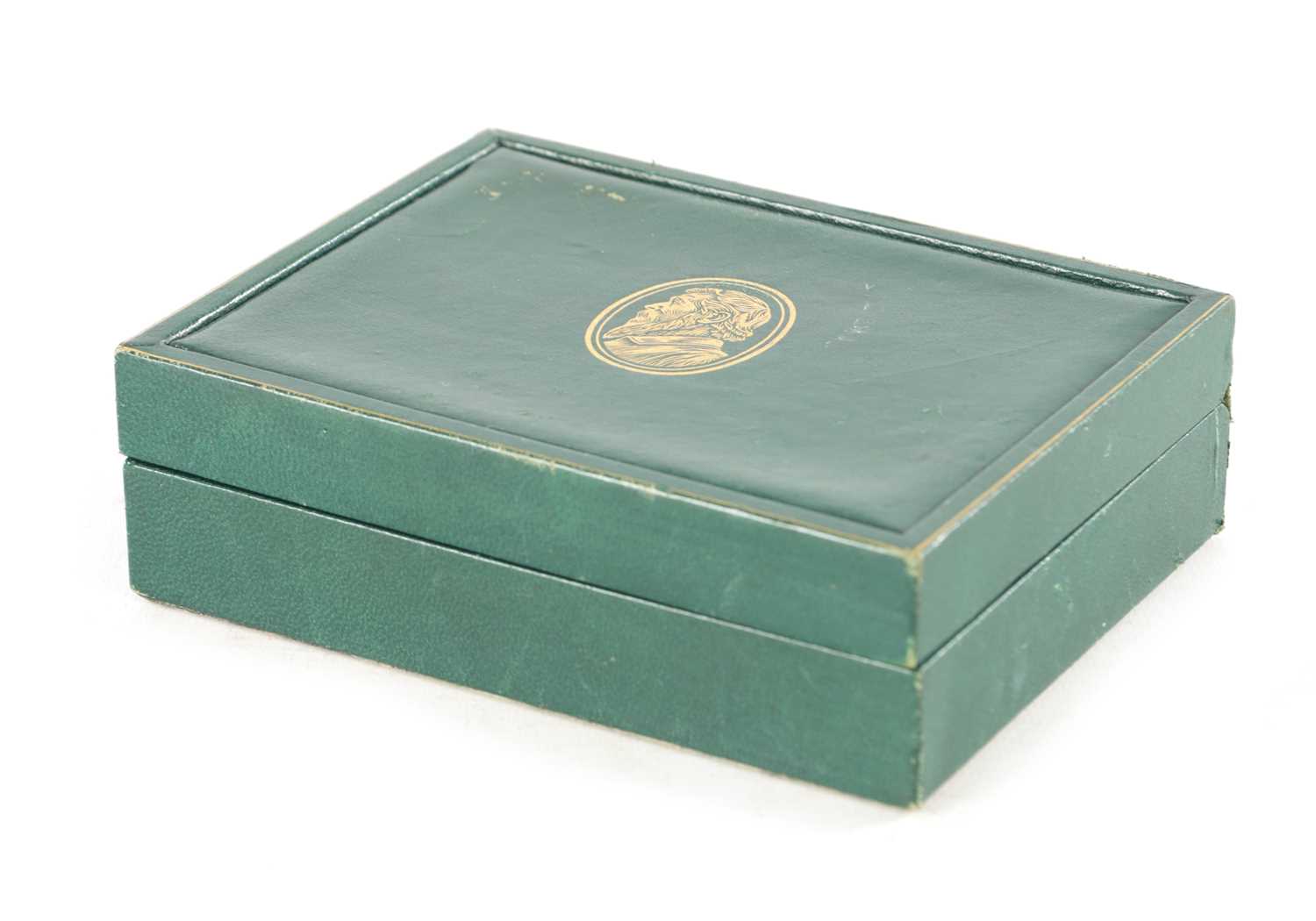 Lot AN AUTHENTIC VINTAGE GREEN LEATHER ROLEX COLLECTION CELLINI BOX