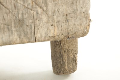 Lot 1372 - A 19TH CENTURY DUGOUT BLEACHED WOODEN CHAIR