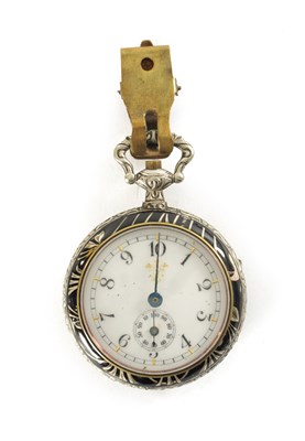 Lot 323 - AN EARLY 20TH CENTURY FRENCH ENAMEL CASED PEDOMETER