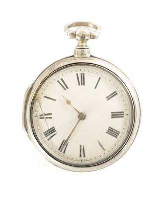 Lot 349 - A GEORGE III SILVER PAIR CASED POCKET WATCH SIGNED N. SUDDERFIELD, LONDON