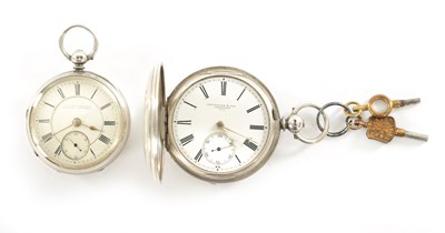 Lot 348 - TWO LATE 19TH CENTURY CUMBRIAN SILVER CASED POCKET WATCHES