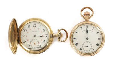 Lot 362 - TWO GOLD PLATED POCKET WATCHES