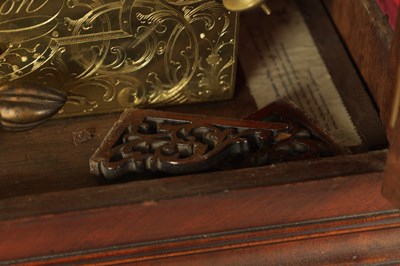 Lot 1096 - JOHN SCOTT, LONDON. A GEORGE III ORMOLU MOUNTED QUARTER CHIMING MUSICAL BRACKET CLOCK