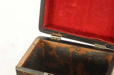 Lot 1209 - A REGENCY TORTOISESHELL VENEERED TEA CADDY