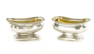 Lot 388 - A PAIR OF GEORGE III SILVER AND SILVER GILT SALTS