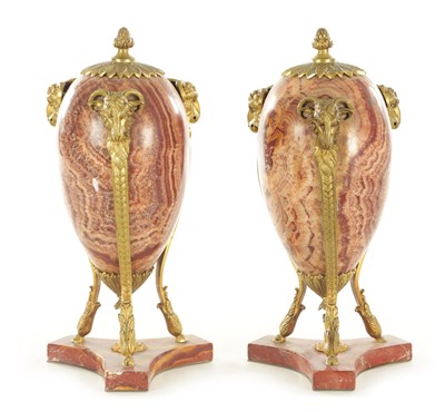 Lot 718 - A FINE PAIR OF 19TH CENTURY FRENCH MARBLE AND ORMOLU MOUNTED CASSOLETTES