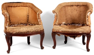 Lot 747 - A pair of George III Mahogany upholstered TUB...