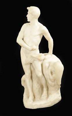 Lot 843 - PROF. F. VANNUCCI (ITALIAN). A LATE 19TH CENTURY WHITE MARBLE STATUE