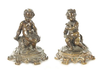 Lot 671 - AFTER COLDION. A PAIR OF 19TH CENTURY BRONZE SCULPTURES