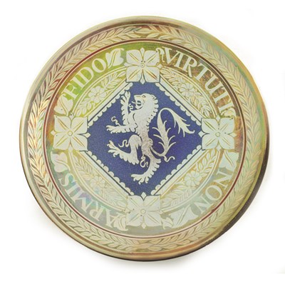 Lot 87 - WILLIAM MYCOCK, A PILKINGTON ROYAL LANCASTRIAN LUSTRE CHARGER