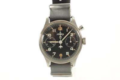 Lot 346 - A GENTLEMAN'S LEMANIA MONOPUSHER ROYAL NAVY MILITARY CHRONOGRAPH WRISTWATCH