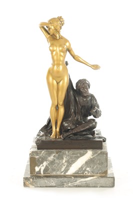 Lot 781 - KARL THEODOR EICHLER (German) 1868-1946 A BRONZE AND GILT BRONZE FIGURAL SCULPTURE