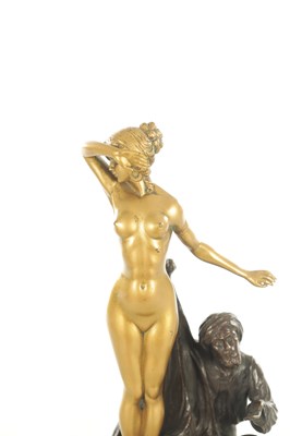 Lot 781 - KARL THEODOR EICHLER (German) 1868-1946 A BRONZE AND GILT BRONZE FIGURAL SCULPTURE