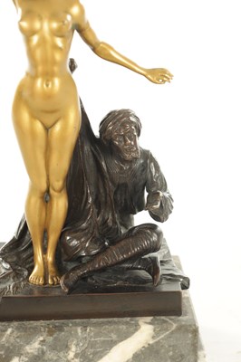 Lot 781 - KARL THEODOR EICHLER (German) 1868-1946 A BRONZE AND GILT BRONZE FIGURAL SCULPTURE