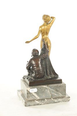 Lot 781 - KARL THEODOR EICHLER (German) 1868-1946 A BRONZE AND GILT BRONZE FIGURAL SCULPTURE