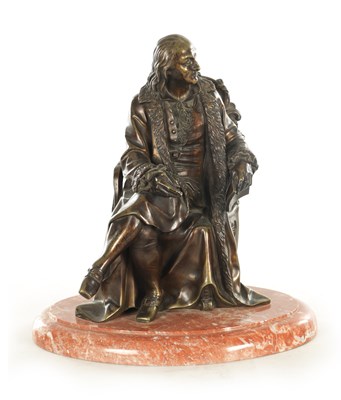 Lot 662 - A 19TH CENTURY FIGURAL BRONZE