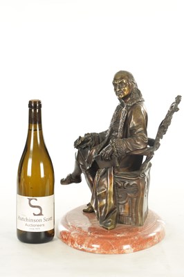Lot 662 - A 19TH CENTURY FIGURAL BRONZE