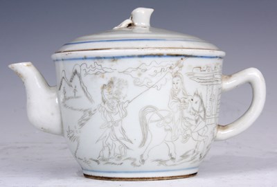 Lot 189 - A CHINESE PORCELAIN TEAPOT with engraved...