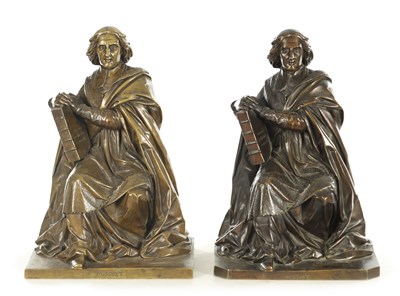 Lot 815 - A PAIR OF 19TH CENTURY FIGURAL BRONZE STATUES