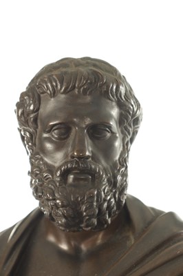 Lot 672 - F. BARBEDIENNE, A 19TH CENTURY FIGURAL BRONZE SCULPTURE OF SOPHOCLES