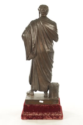 Lot 672 - F. BARBEDIENNE, A 19TH CENTURY FIGURAL BRONZE SCULPTURE OF SOPHOCLES