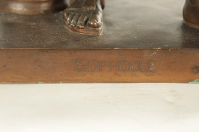 Lot 672 - F. BARBEDIENNE, A 19TH CENTURY FIGURAL BRONZE SCULPTURE OF SOPHOCLES