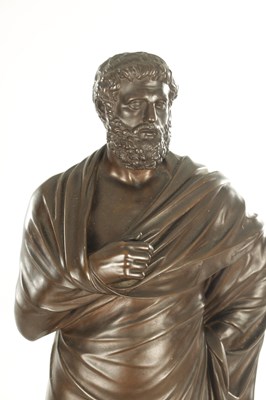 Lot 672 - F. BARBEDIENNE, A 19TH CENTURY FIGURAL BRONZE SCULPTURE OF SOPHOCLES