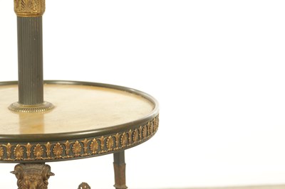 Lot 1381 - A LATE 19TH CENTURY AESTHETIC BRONZE AND GILT BRONZE STANDARD OIL LAMP TABLE