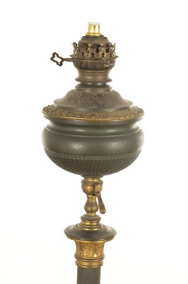Lot 1381 - A LATE 19TH CENTURY AESTHETIC BRONZE AND GILT BRONZE STANDARD OIL LAMP TABLE