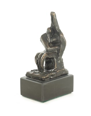 Lot 831 - ATT. HENRY MOORE A SMALL BRONZE FIGURAL SCULPTURE