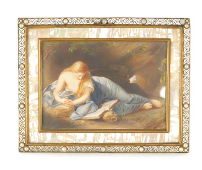 Lot 990 - BATONI 19TH CENTURY MINIATURE WATERCOLOUR ON IVORY