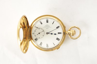 Lot 355 - DENT, ROYAL EXCHANGE, LONDON. A FINE 18CT GOLD HALF HUNTER QUARTER REPEATING POCKET WATCH